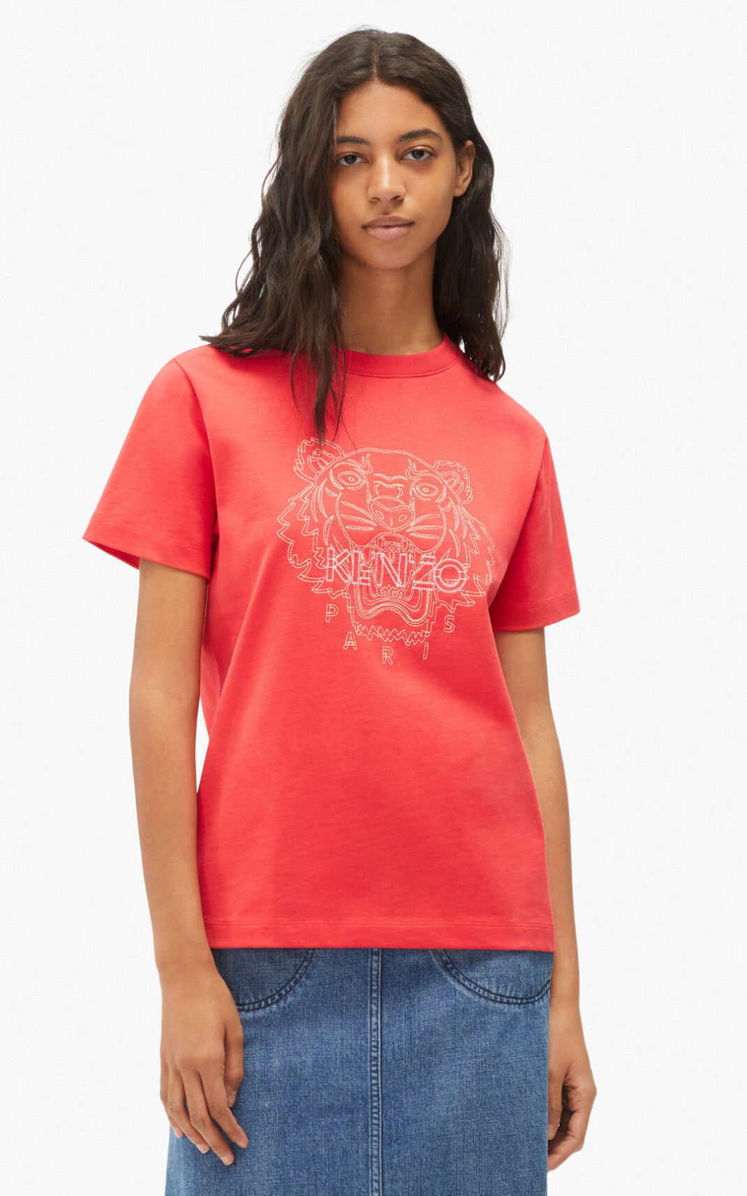 Camiseta Kenzo Loose Tiger Feminino - Vermelhas | 593SOCVWR